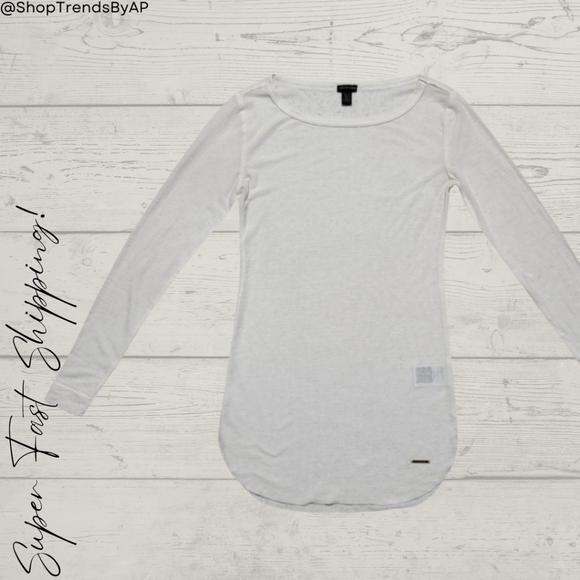 True Religion Long Sleeve Ribbed Top - Picture 1 of 8